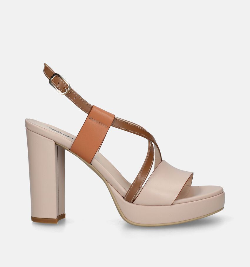 NeroGiardini Beige Sandalen Met Hak