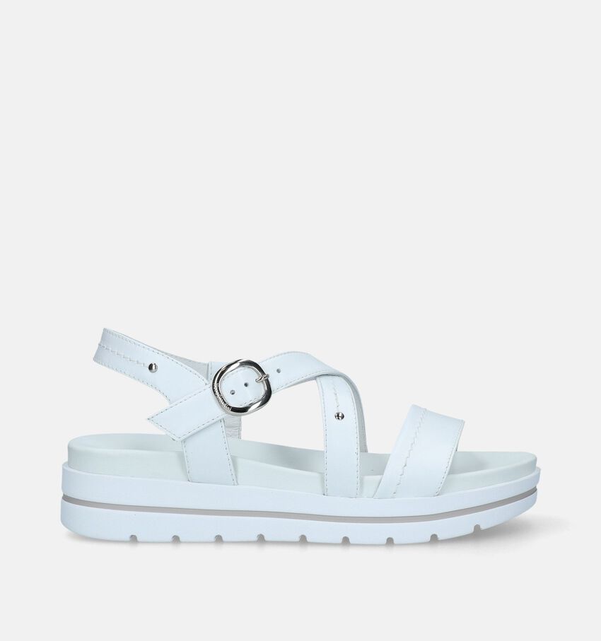 NeroGiardini Witte Sandalen Met Plateauzool