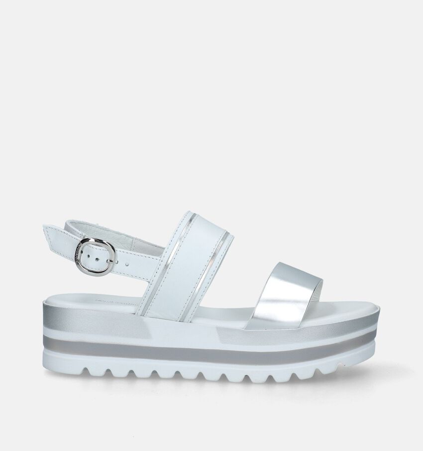 NeroGiardini Witte Sandalen Met Plateauzool