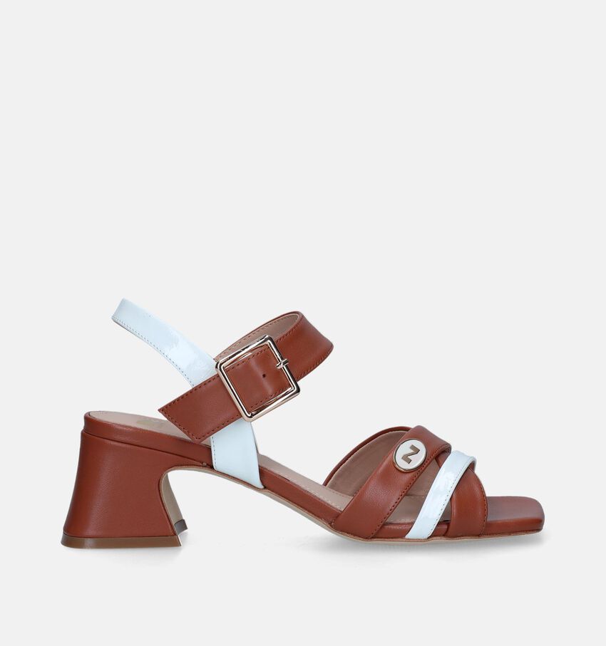 Nathan-Baume Cognac Sandalen met blokhak