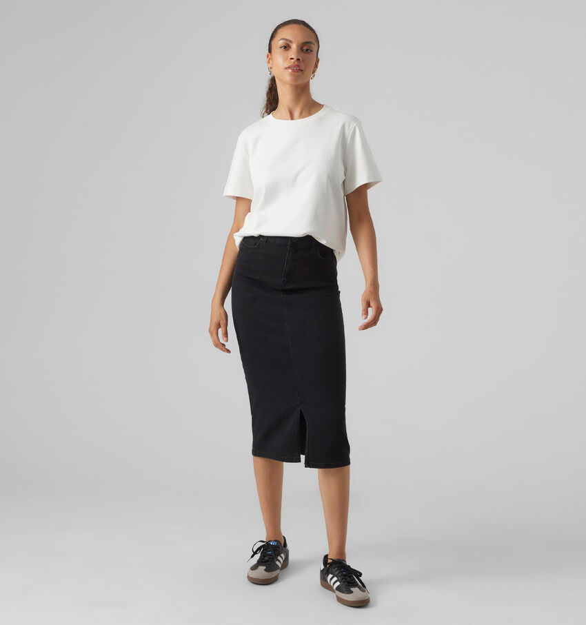 Vero Moda Lina 7/8 Jupe denim en Noir