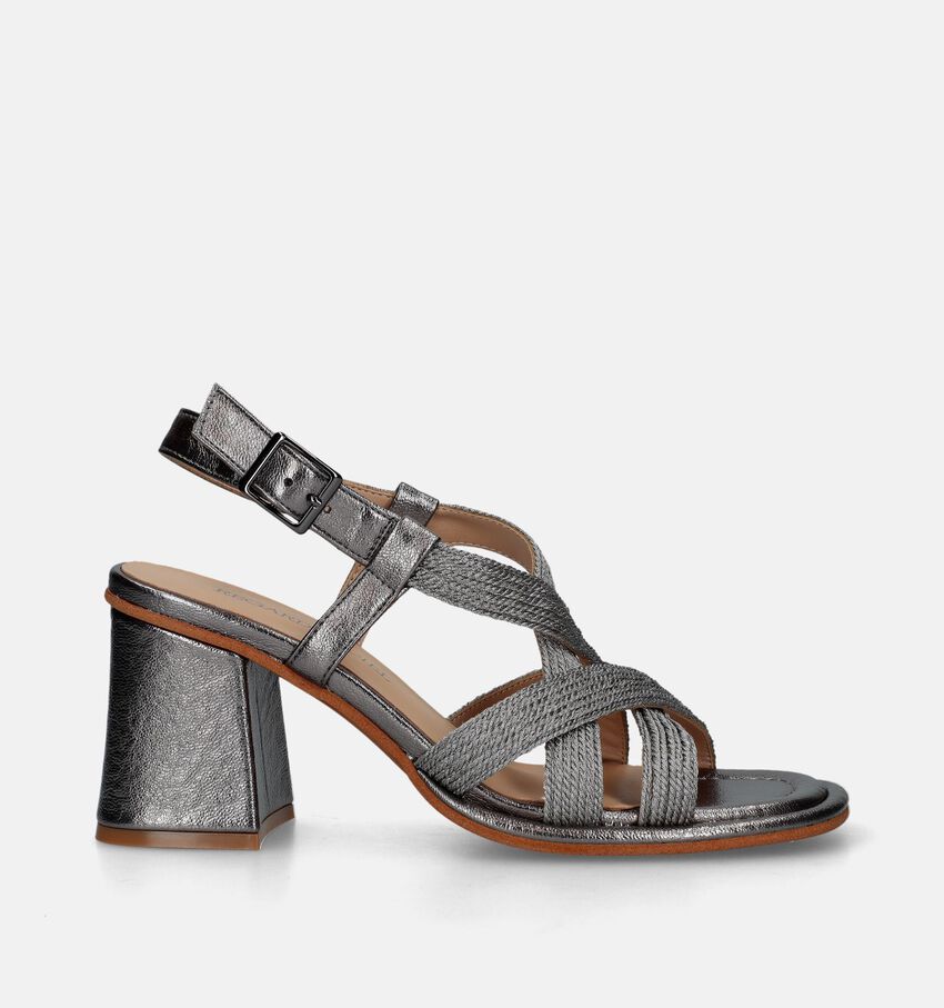 Regarde Le Ciel Perla Zilveren Sandalen Met Blokhak