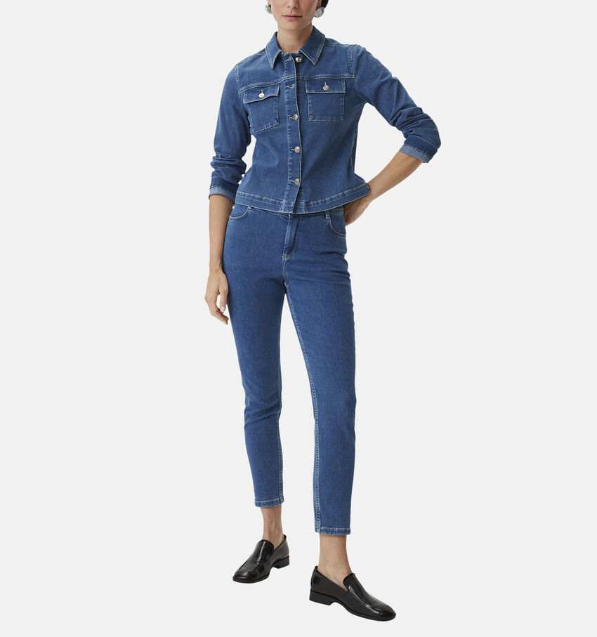 comma Blauwe Skinny Jeans