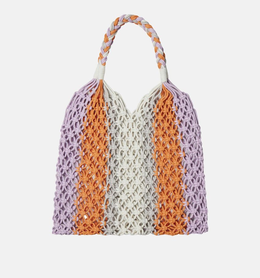 Pieces Aniliana Crochet Paarse Shopper