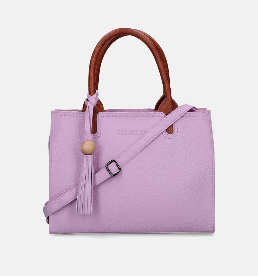 Signatur Sac à main avec Bandoulière en Lilas