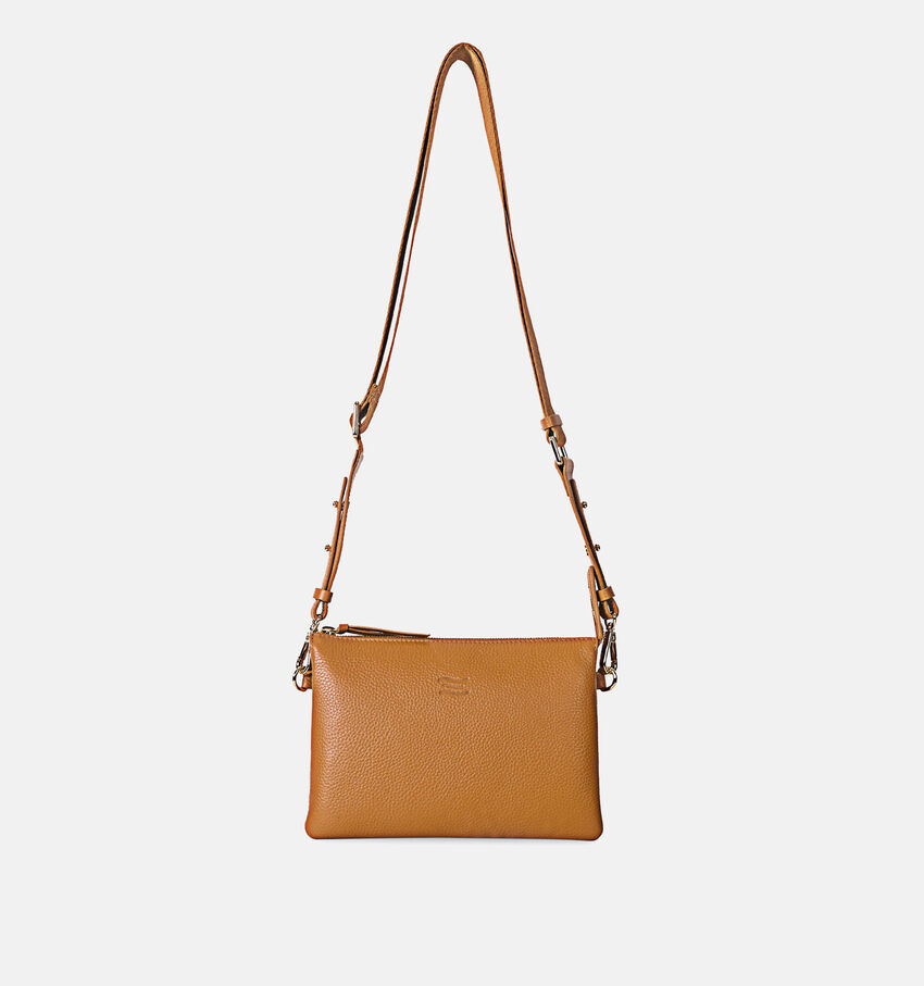 Crinkles Camel Crossbody Tas