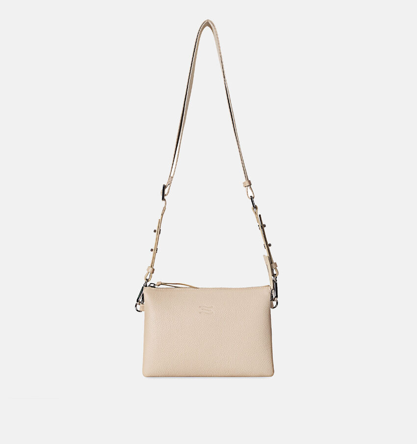 Crinkles Ecru Crossbody Tas
