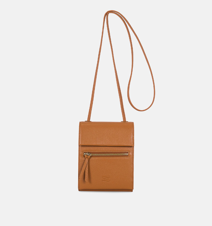 Crinkles Camel Crossbody Tas