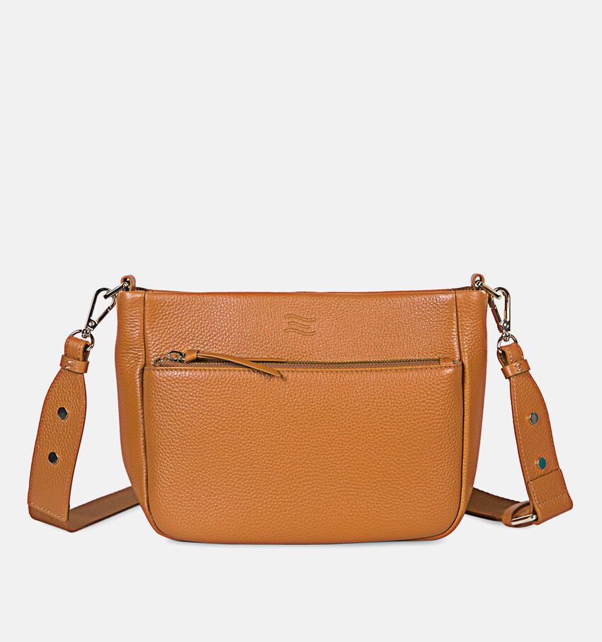 Crinkles Camel Crossbody Tas