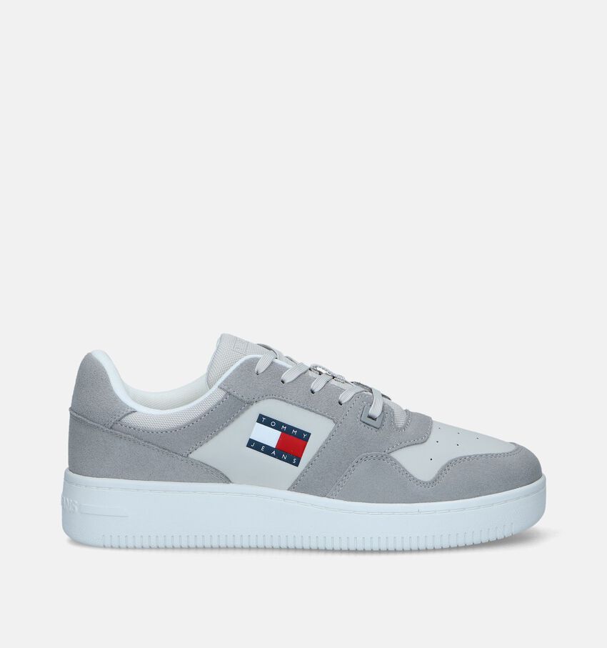 Tommy Hilfiger Tommy Jeans Retro Basket Grijze Veterschoenen