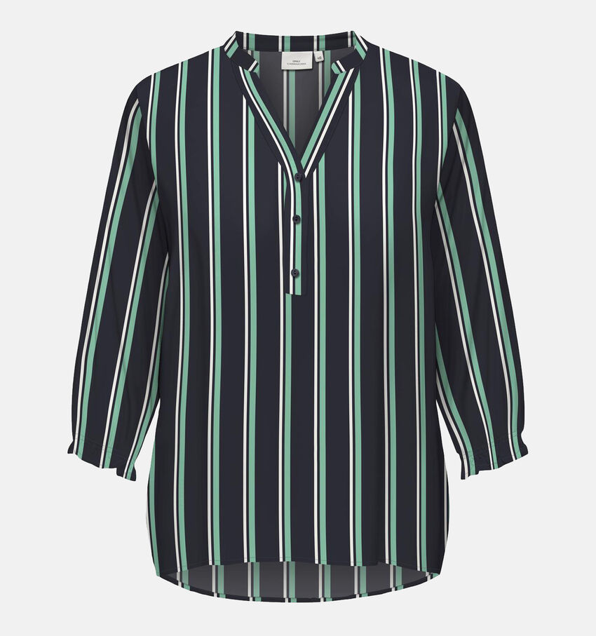 ONLY Carmakoma Baboost Blauwe Blouse