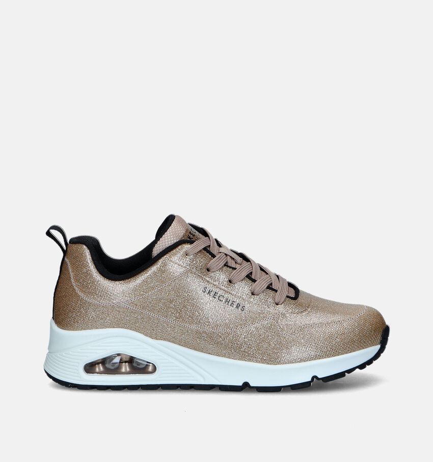 Skechers Uno Diamond Shatter Gouden Sneakers