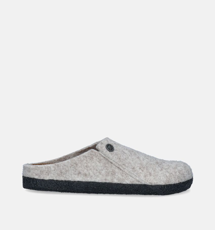 Birkenstock Zermatt Wool Felt Pantoufles en Beige