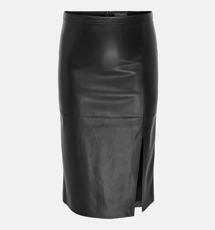 ONLY Carmakoma Newoline Zwarte Faux Leather Rok