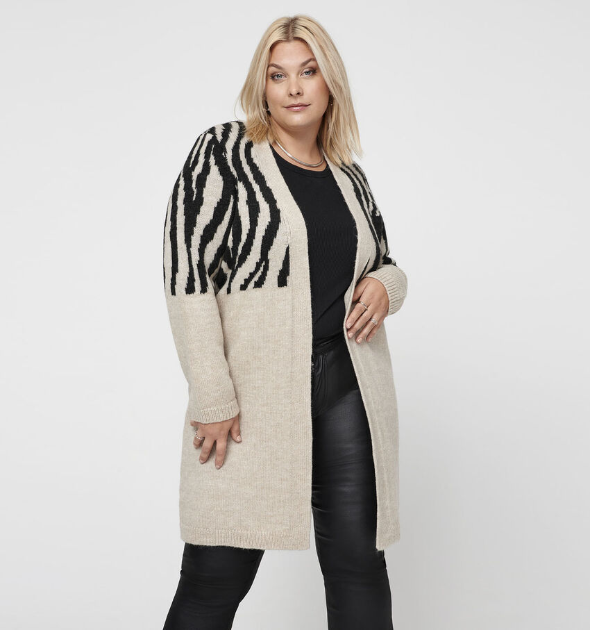 ONLY Carmakoma Jade Beige Gebreide cardigan
