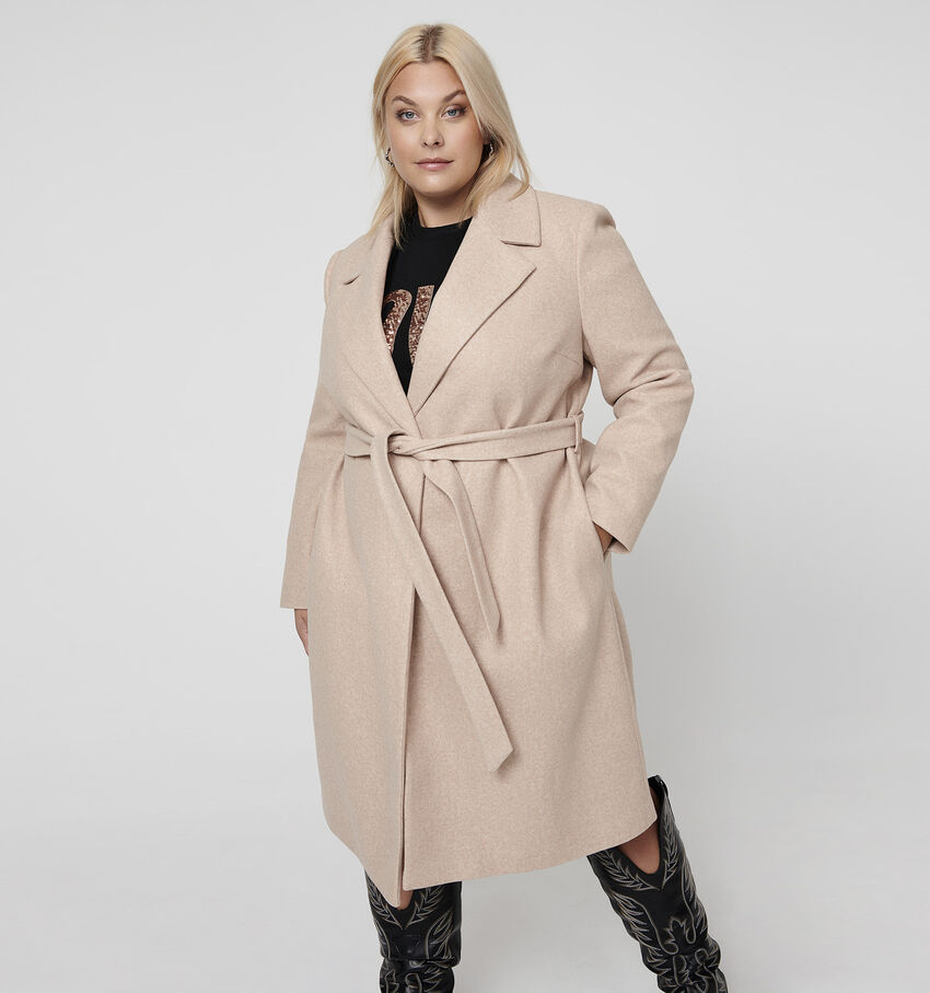ONLY Carmakoma Alvilda Taupe Lange jas