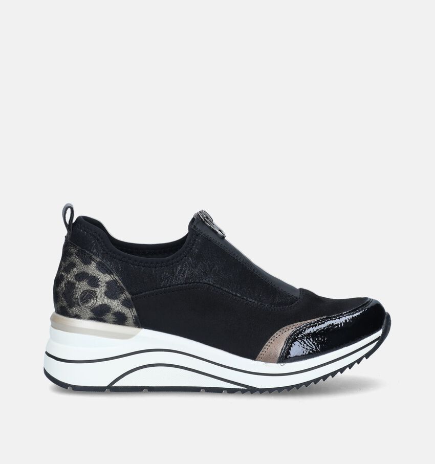 Remonte Zwarte Sneakers met sleehak
