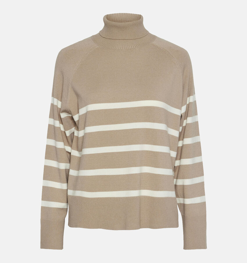 Pieces Sia Beige Trui met rolkraag
