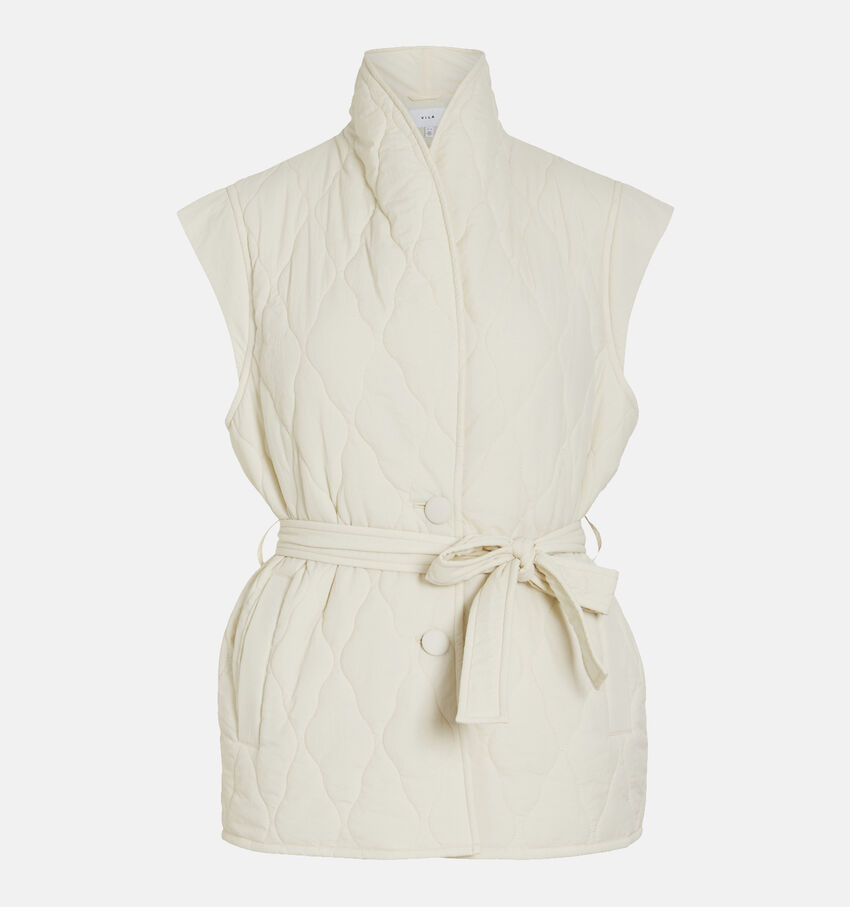 Vila Marsa Beige Quilted korte bodywarmer