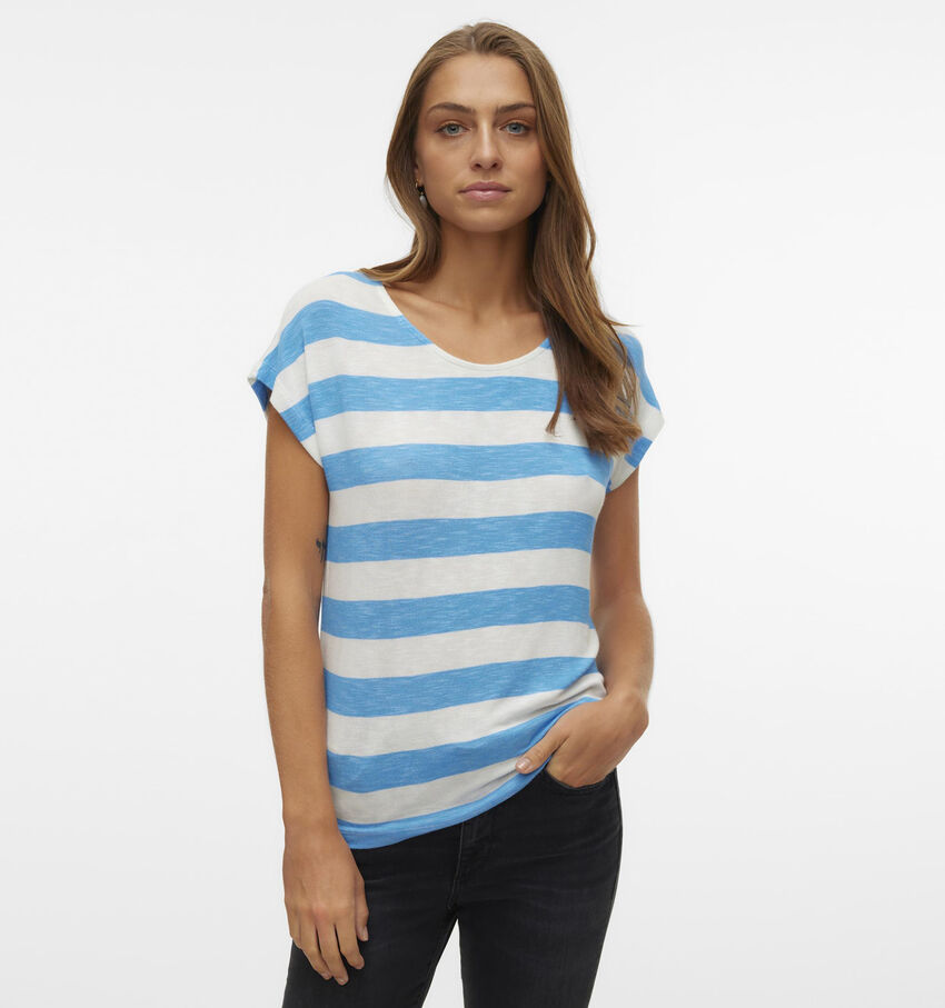Vero Moda Wide Stripe Blauw T-shirt