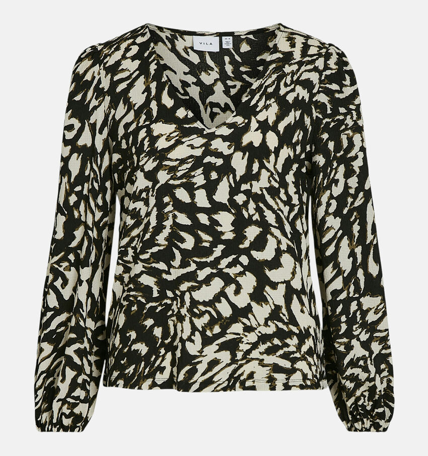 Vila Laya Zwarte Blouse met V-hals