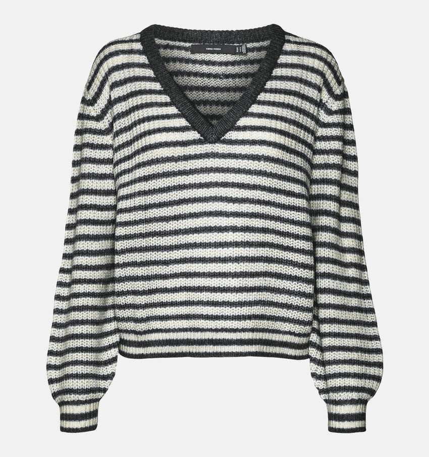 Vero Moda Earth Pull rayé en Noir