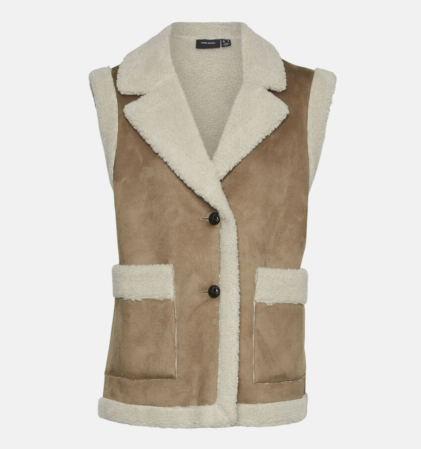 Vero Moda Sherling Bruine Korte bodywarmer