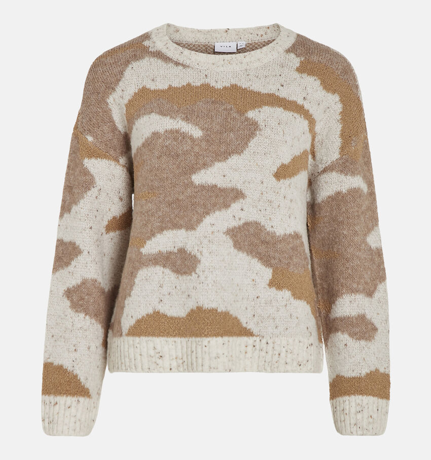Vila Jemma Beige Gebreide trui