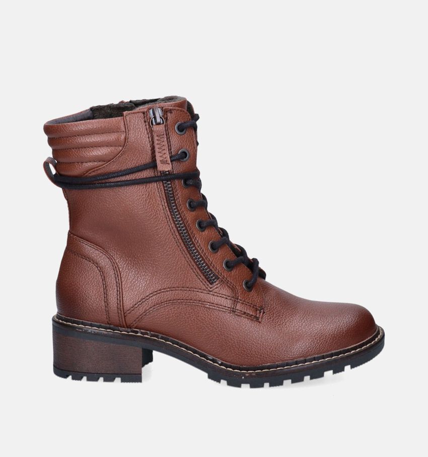 Jana Boots à lacets en Cognac