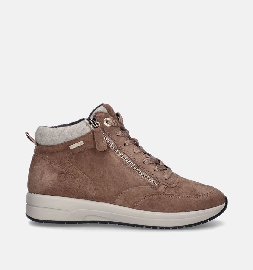 Tamaris Comfort Taupe Hoge sneakers