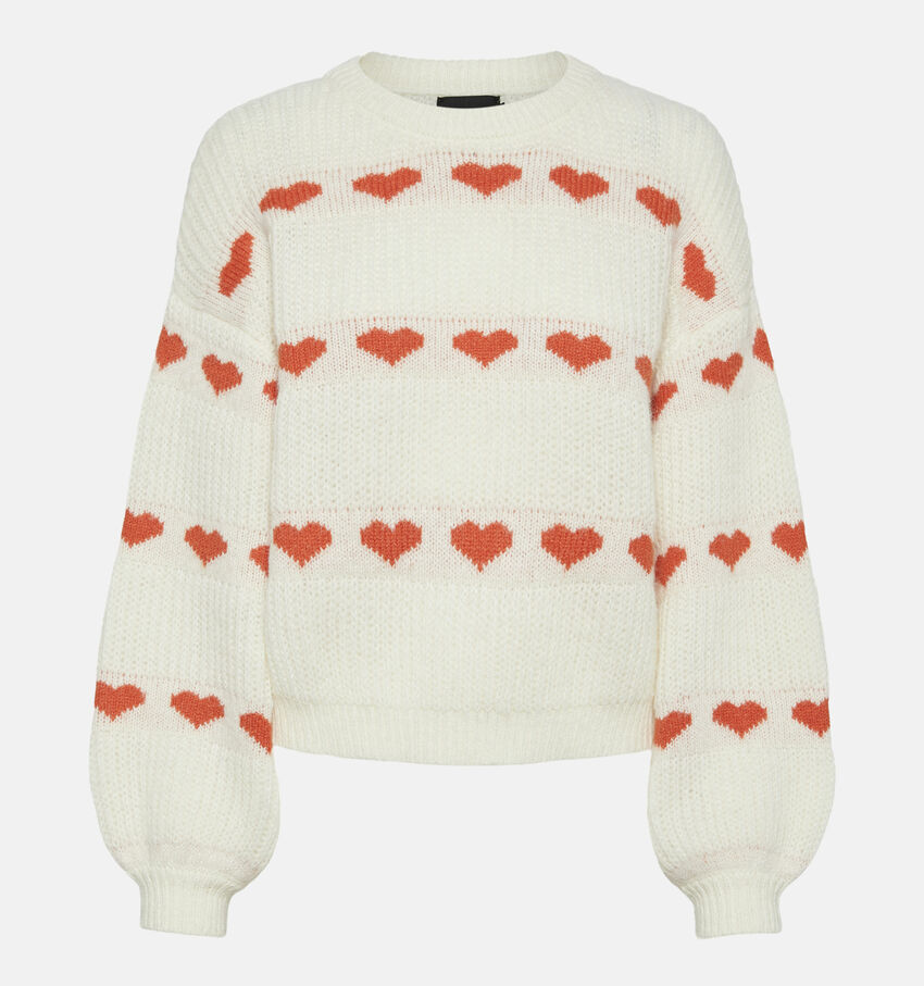 Pieces Nove Pull en tricot en Blanc
