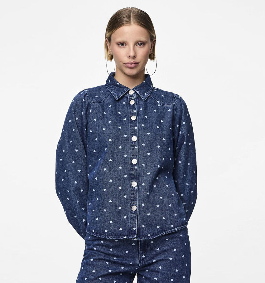 Pieces Nea Blauw Denim Hemd