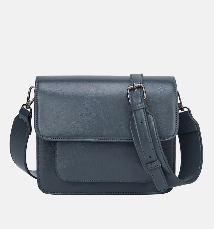 Hvisk Cayman Pocket Glossy Structure Sac porté croisé en Bleu