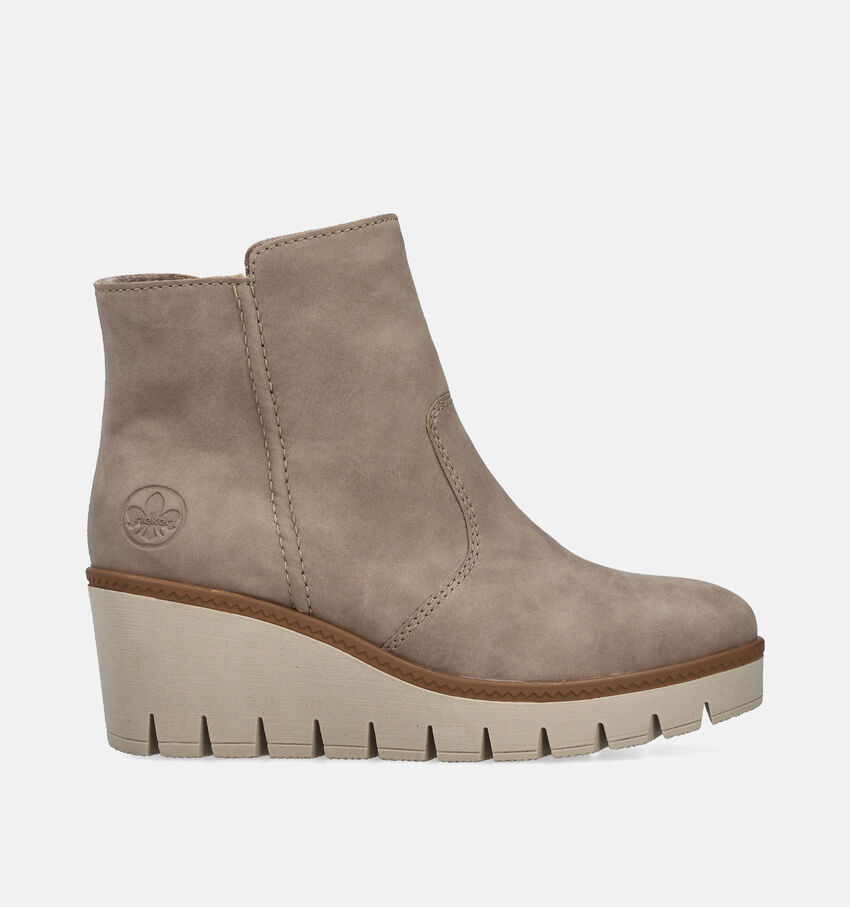 Rieker Beige Enkellaarsjes met sleehak