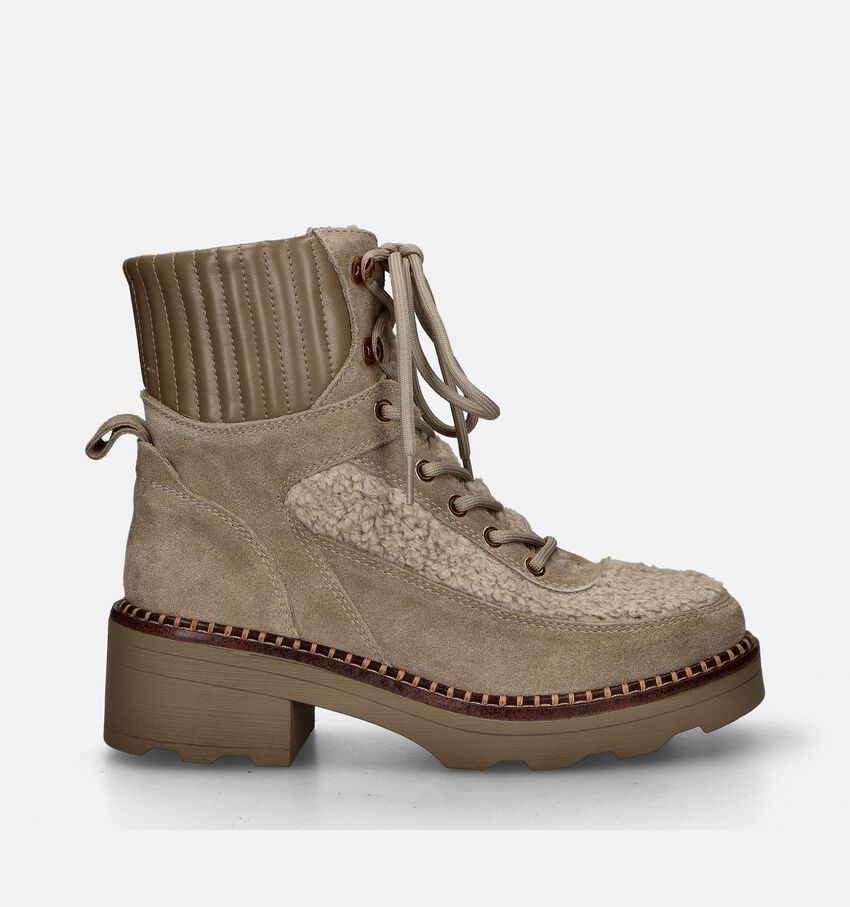 Signatur Boots à lacets en Beige