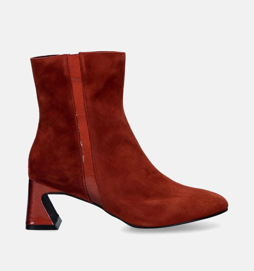 Crinkles Bottines à talons en Cognac