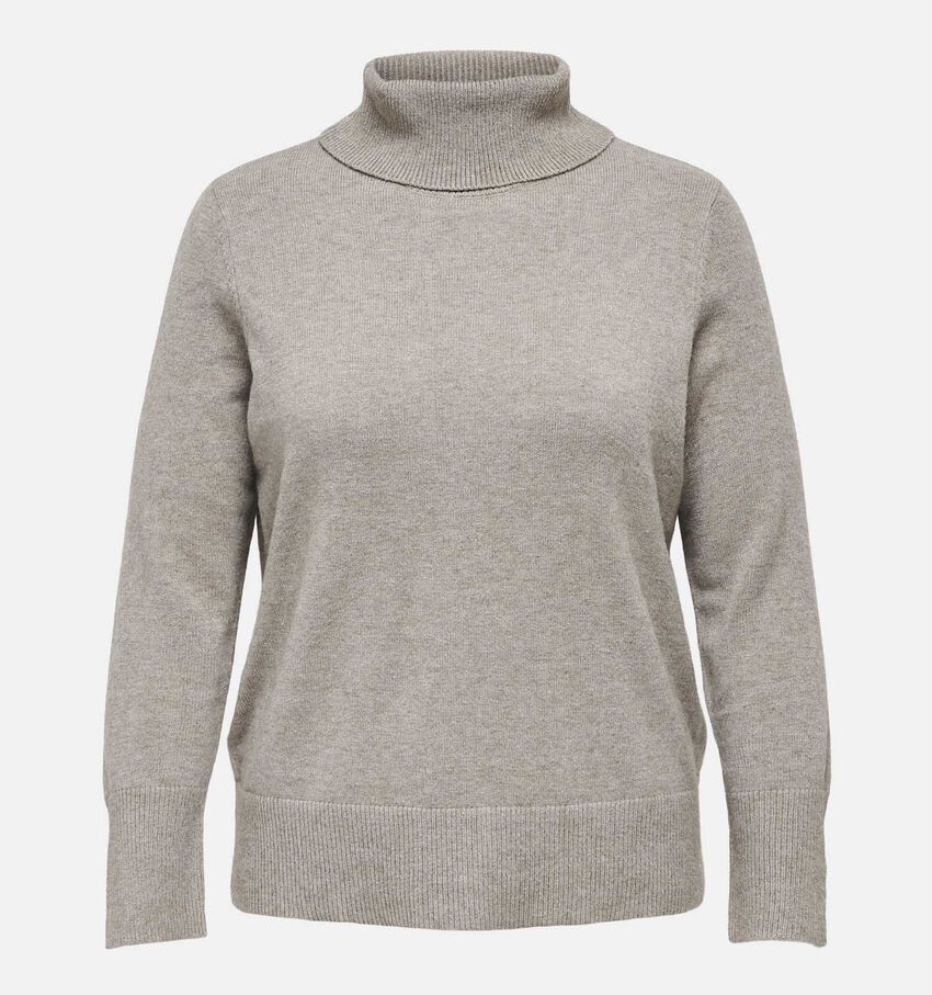 ONLY Carmakoma Fia Beige Trui met rolkraag