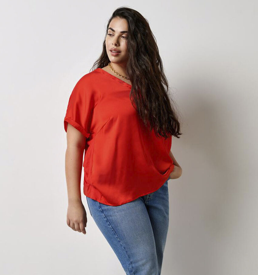 ONLY Carmakoma Brynja Rood T-shirt
