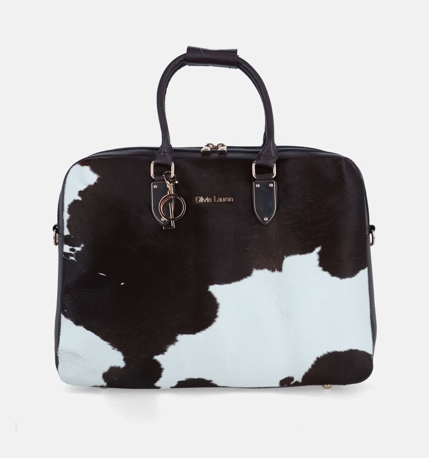 Olivia Lauren Cowhide Medium Bruine Laptoptas