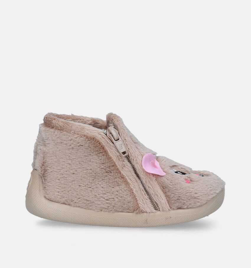 Milo & Mila Beige Hoge pantoffels