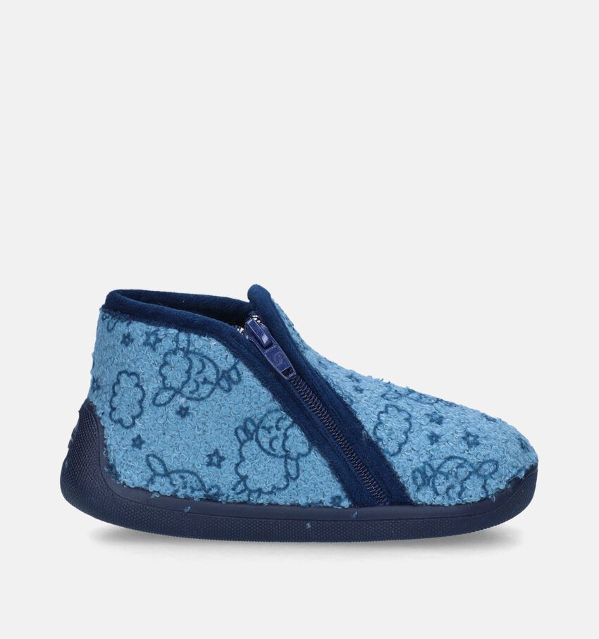 Milo & Mila Blauwe Hoge pantoffels