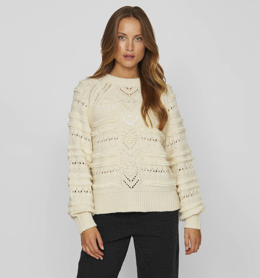 Vila Tamo Beige Gebreide trui