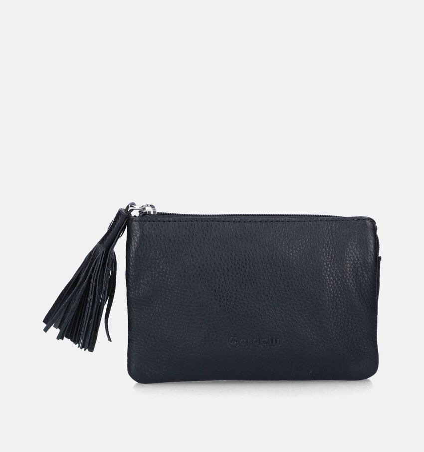 Euro-Leather Porte-monnaie zippé en Noir