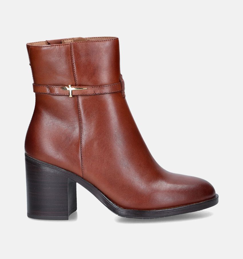 Tamaris Bottillons avec talon carré en Cognac
