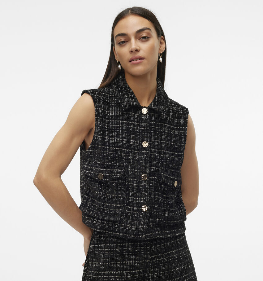 Vero Moda Clever Zwarte Tweed gilet