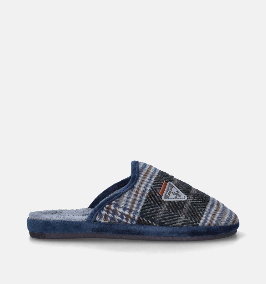 Comfort Plus Blauwe Geruite pantoffels