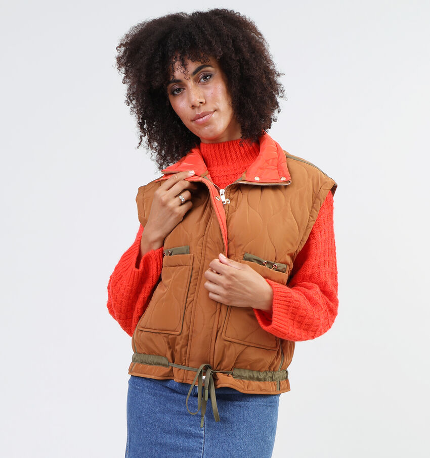 Rue Mazarine Chicago Bruine Korte bodywarmer