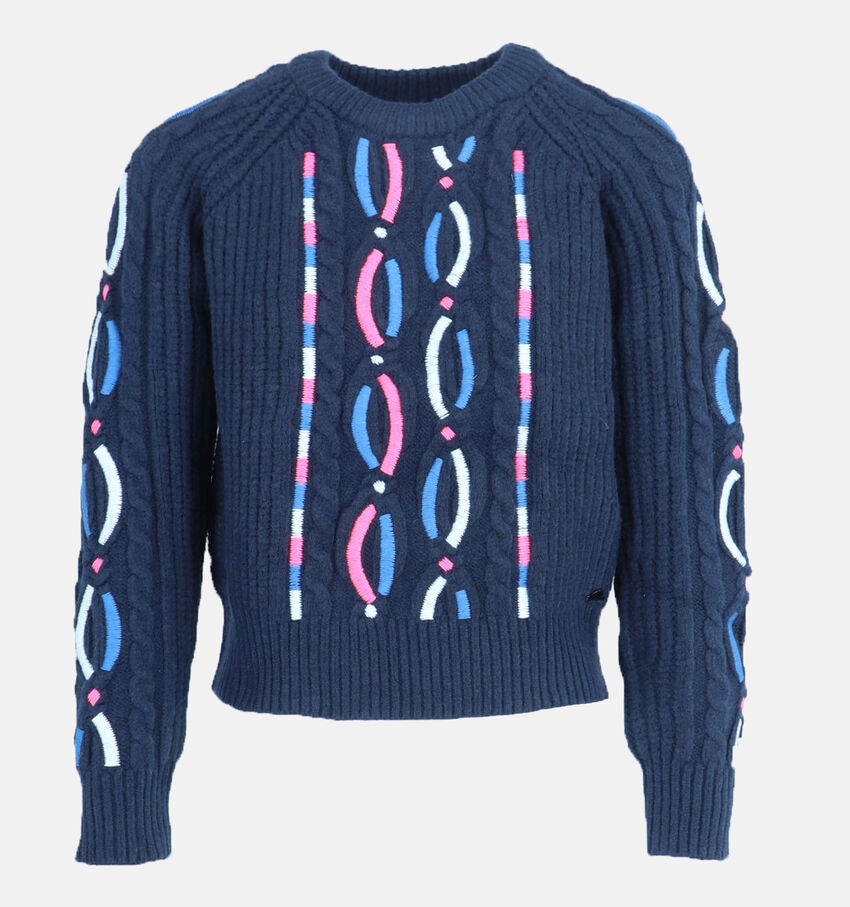 Orfeo Floria Blauwe Gebreide cable trui