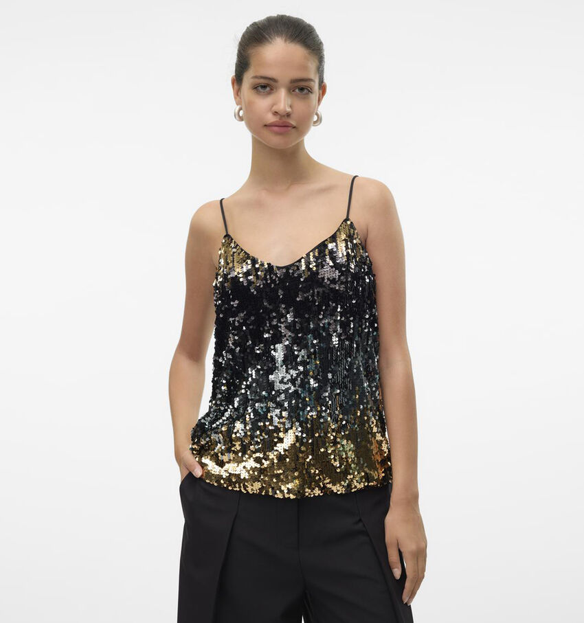 Vero Moda Ria Zwart Topje met pailletten