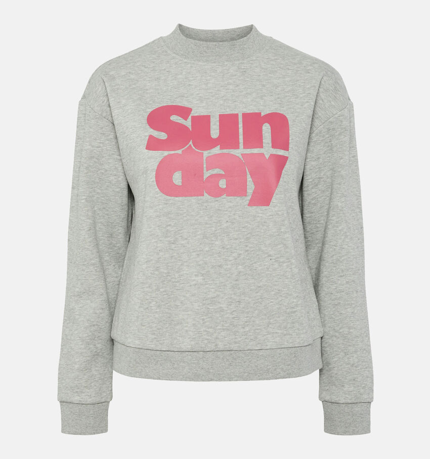 Pieces Pyra Printe Grijze Sweater